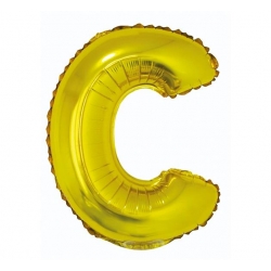 Balon foliowy złoty litera C (85 cm)